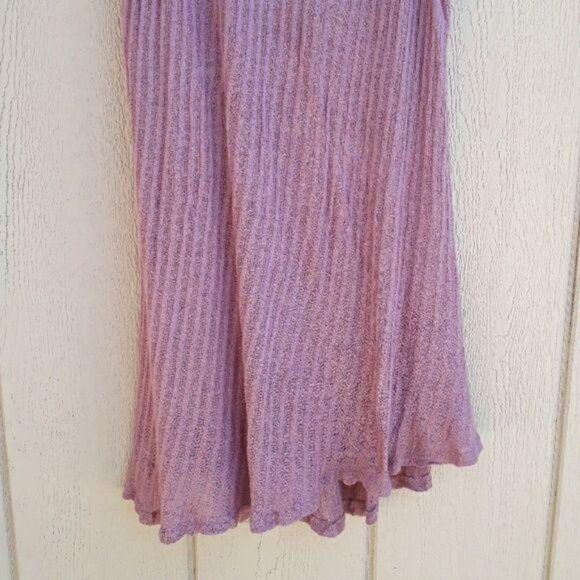 Vintage O'Neill Dress Shift Gauze Crochet Sleeveless Cutout Tent Rib Knit Mauve - Picture 5 of 8